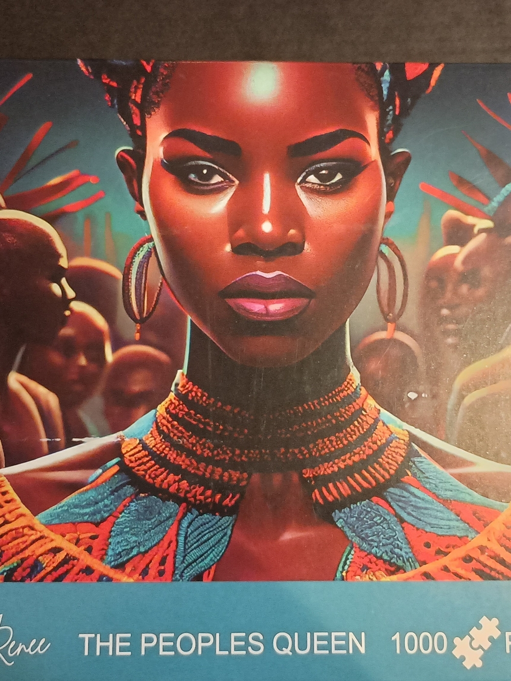 The Peoples Queen 1000-Piece Puzzle — Bold Red & Blue Portrait